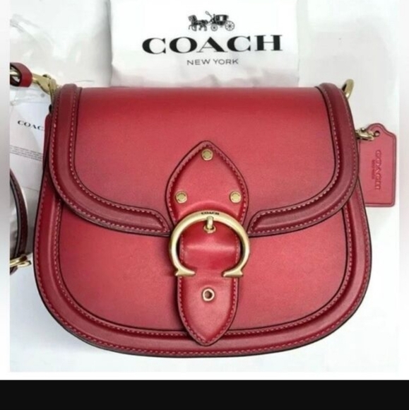 Coach Handbags - Coach The Beat Saddle Bag - Red Leather Crossbody/Shoulde Bag w/ Brass Hardware